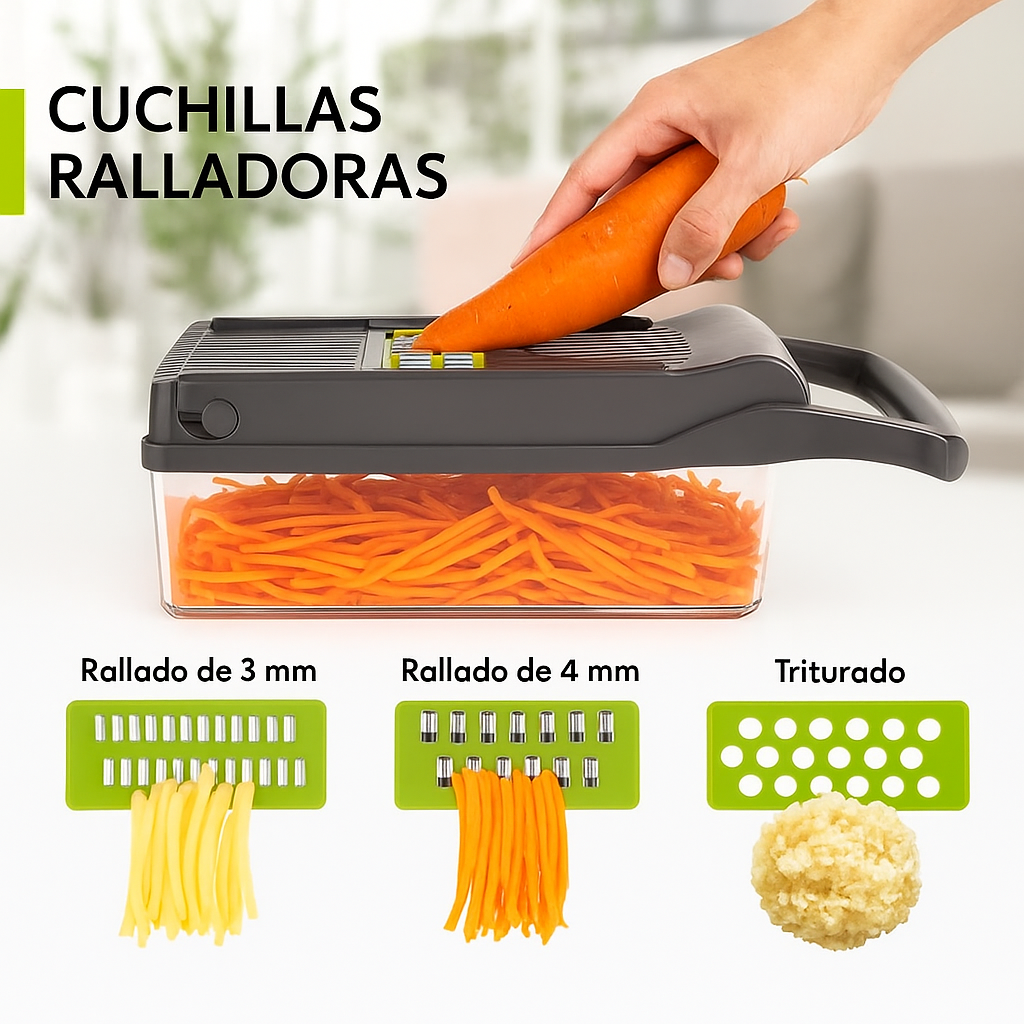 Picadora de Vegetales Multifuncional – Corta, Ralla y Trocea en Segundos